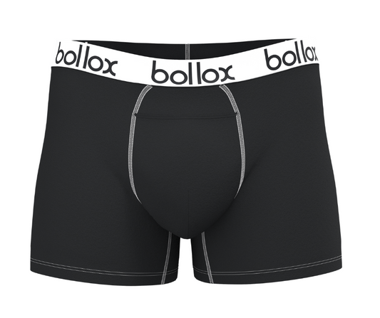 Black with White - Men's Trunk - Bamboo & Cotton Blend (1Pack)