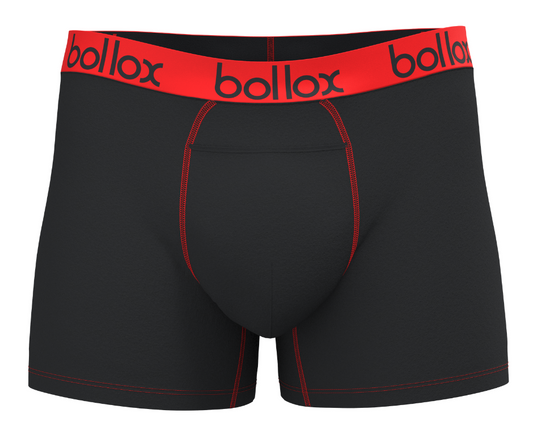 Black with Red - Men's Trunk - Bamboo & Cotton Blend (1Pack)