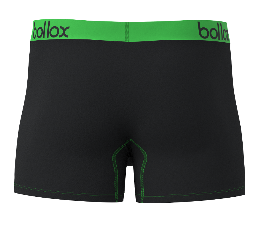 Black with Green - Men's Trunk - Bamboo & Cotton Blend (1Pack) – bollox