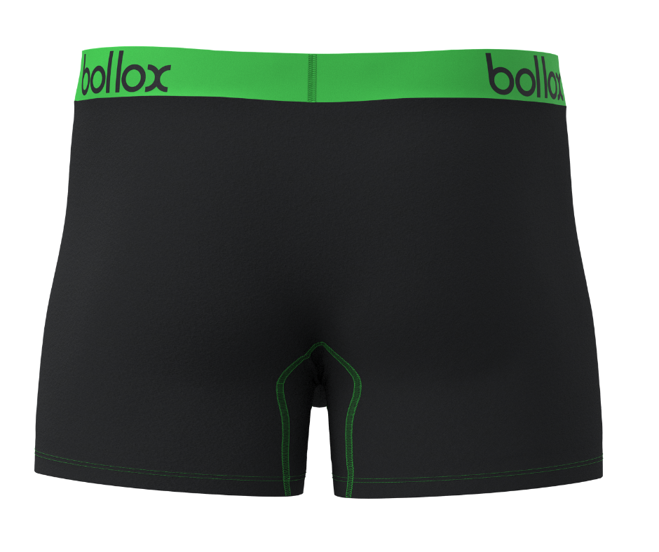 Black with Green - Men's Trunk - Bamboo & Cotton Blend (1Pack)