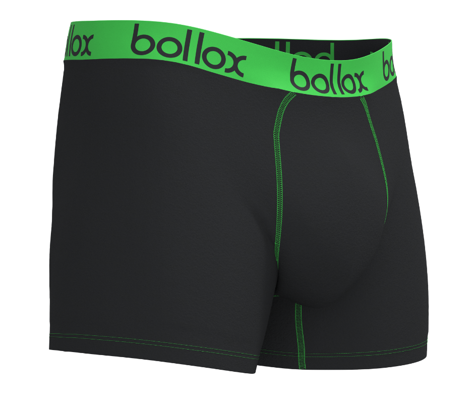 Black with Green - Men's Trunk - Bamboo & Cotton Blend (1Pack)