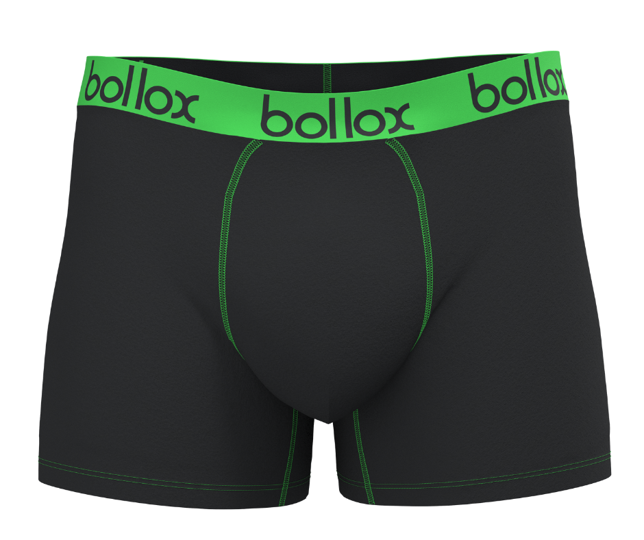 Black with Green - Men's Trunk - Bamboo & Cotton Blend (1Pack)