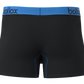 Black with Light Blue - Men's H-Fly Trunk - Bamboo & Cotton Blend (1Pack)