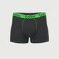 Black with Green - Men's H-Fly Trunk - Bamboo & Cotton Blend (1Pack)