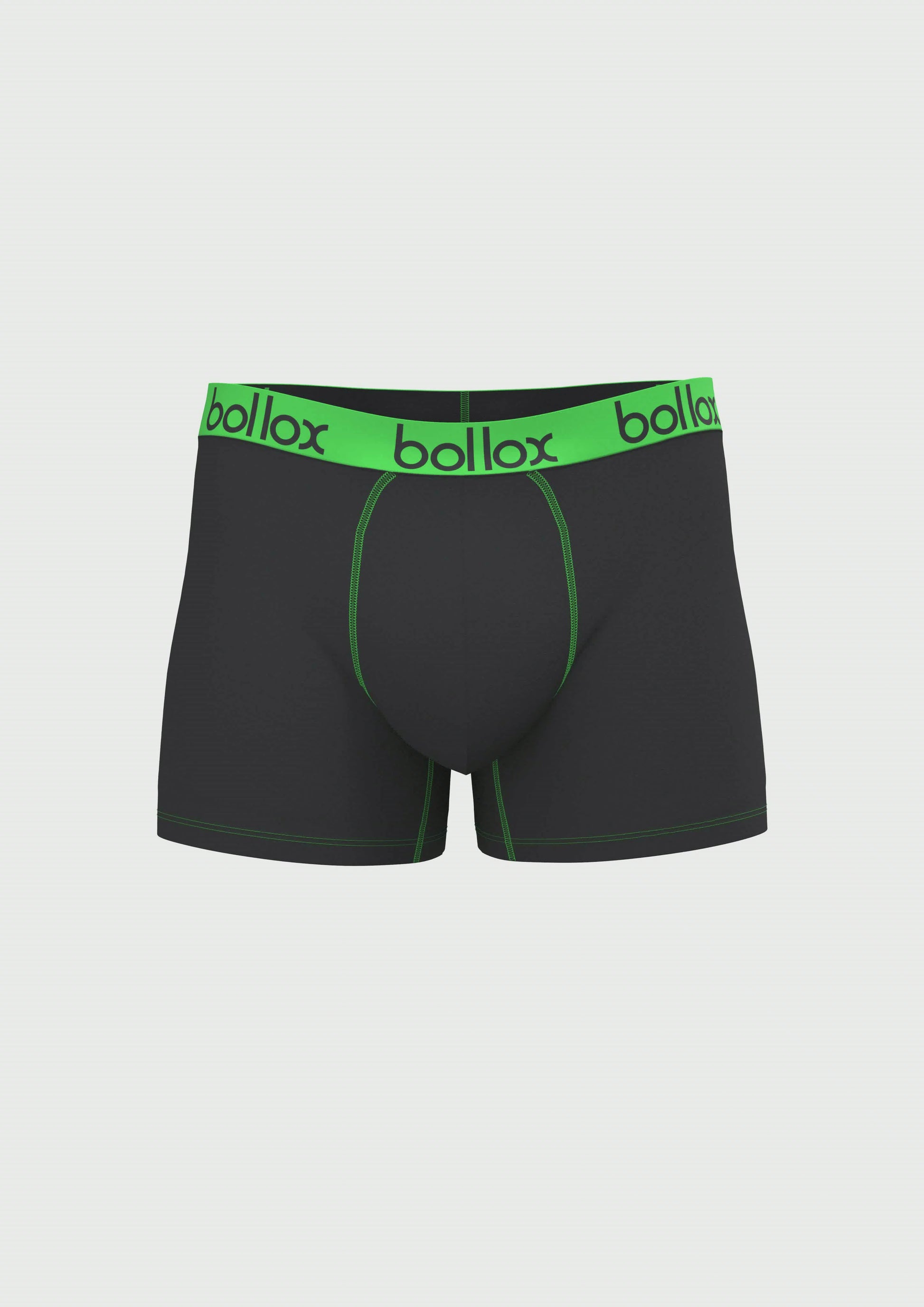 Black with Green - Men's Trunk - Bamboo & Cotton Blend (1Pack