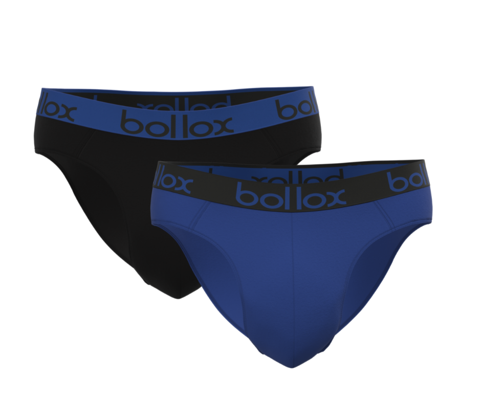 Black & Blue Men's Underwear Briefs.- 2 pack