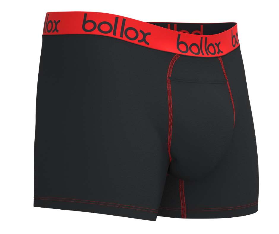 Black with Red - Men's H-Fly Trunk - Bamboo & Cotton Blend (1Pack)