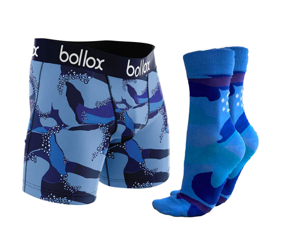 Blue Cameo Set - Men's cotton 'BOLLOX & SOX'