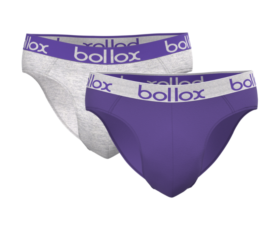 Purple & Grey Men's Underwear Briefs.- 2 pack