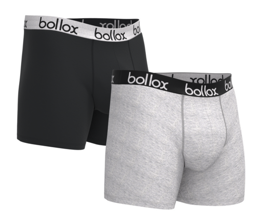 Black & Grey  Duo Tone Set - Men's cotton boxer shorts (2 pack)