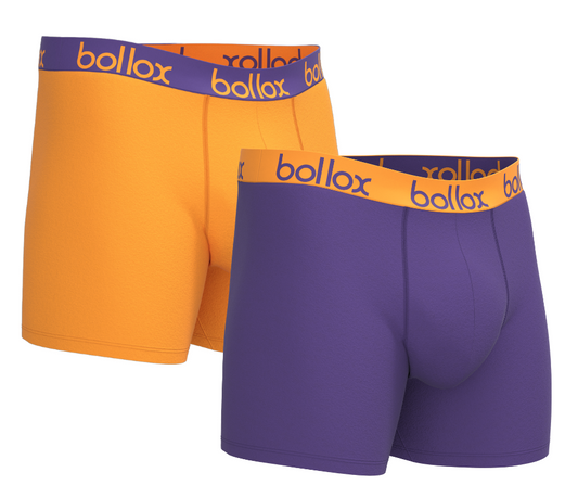 Purple & Orange Duo Tone Set - Men's cotton boxer shorts (2 pack)
