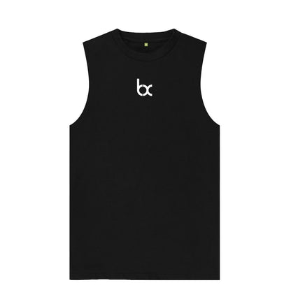 Black BX Vest Top - black with white logo